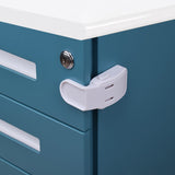 Drawer Locks Child Proofing, Child Proof Cabinet Locks For 0-12 Month Safety Botton Lock For Drawers Side Furniture Latches Corner Edges, 1 Pcs, 2.68x2.28 2.68" x 2.28" White