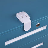 Drawer Locks Child Proofing, Child Proof Cabinet Locks For 0-12 Month Safety Botton Lock For Drawers Side Furniture Latches Corner Edges, 1 Pcs, 2.68x2.28 2.68" x 2.28" White