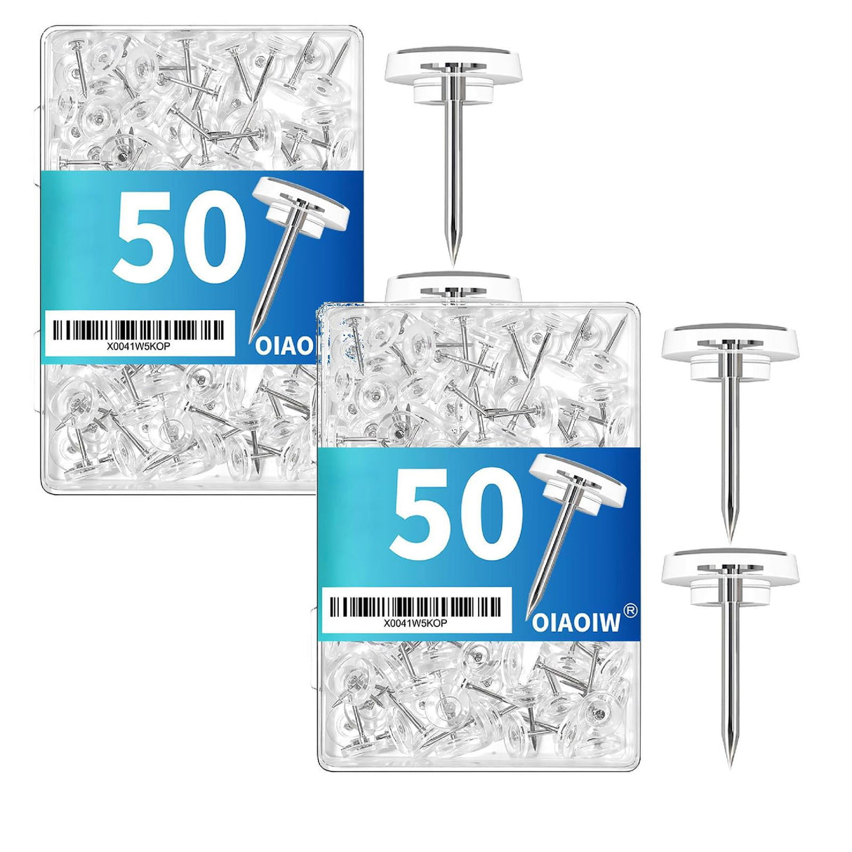 100 Pcs Push Pins Tacks, Thumb Tacks for Wall, Clear Plastic Head, Steel Point, Decorative Push Pins, Standard Thumb Tacks for Bulletin Board, Corkboard, Map, Calendar, Photo, Home, Office(Clear) Clear(100PC)