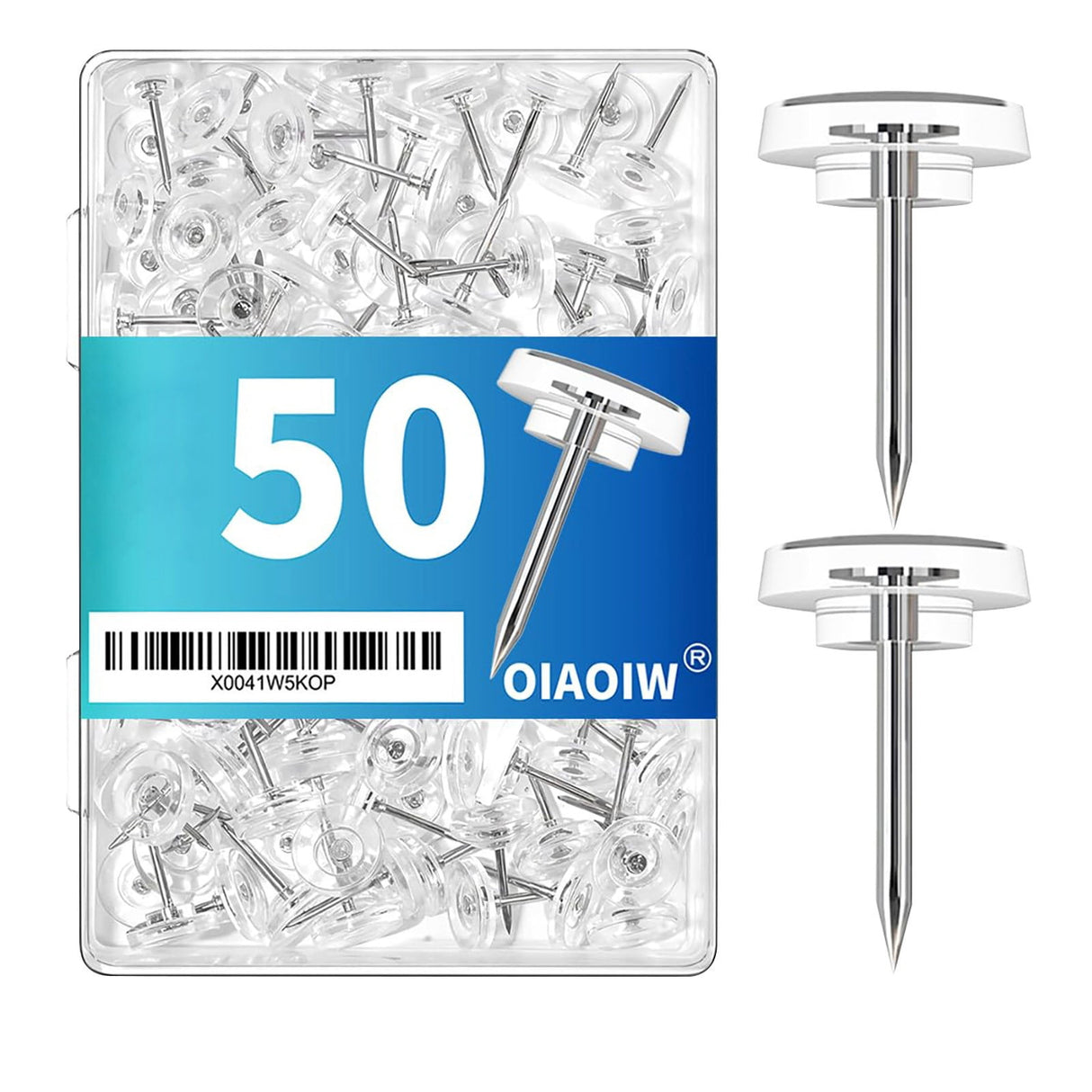 100 Pcs Push Pins Tacks, Thumb Tacks for Wall, Clear Plastic Head, Steel Point, Decorative Push Pins, Standard Thumb Tacks for Bulletin Board, Corkboard, Map, Calendar, Photo, Home, Office(Clear) Clear(100PC)