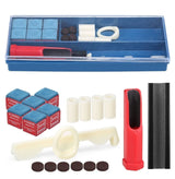 Cue Stick Tip Repair Kit, Cue Tips Accessorie, Include Pool Cue Tips, Pool Cue Repairers, Billiard Cue Clamp, Cue Tip Glue, Billiards Shaper, Cue Tips Accessorie, 20 Pcs Set, 9.45x3.94x1.18 9.45