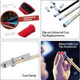Cue Stick Tip Repair Kit, Cue Tips Accessorie, Include Pool Cue Tips, Pool Cue Repairers, Billiard Cue Clamp, Cue Tip Glue, Billiards Shaper, Cue Tips Accessorie, 20 Pcs Set, 9.45x3.94x1.18 9.45
