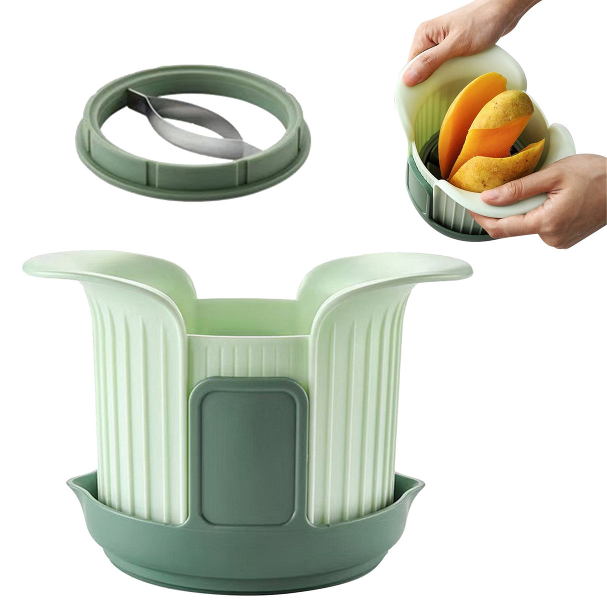 Apple Slicer, Heavy Duty Apple Corer and Slicer with Comfort Handles, 8-Slice Large Apple Slicer, with 1 Pcs Tomato & Fruit Cutting Blades, 1 Set Multisize Silver