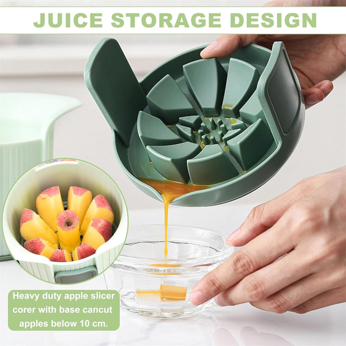 Apple Slicer, Heavy Duty Apple Corer and Slicer with Comfort Handles, 8-Slice Large Apple Slicer, with 1 Pcs Tomato & Fruit Cutting Blades, 1 Set Multisize Silver