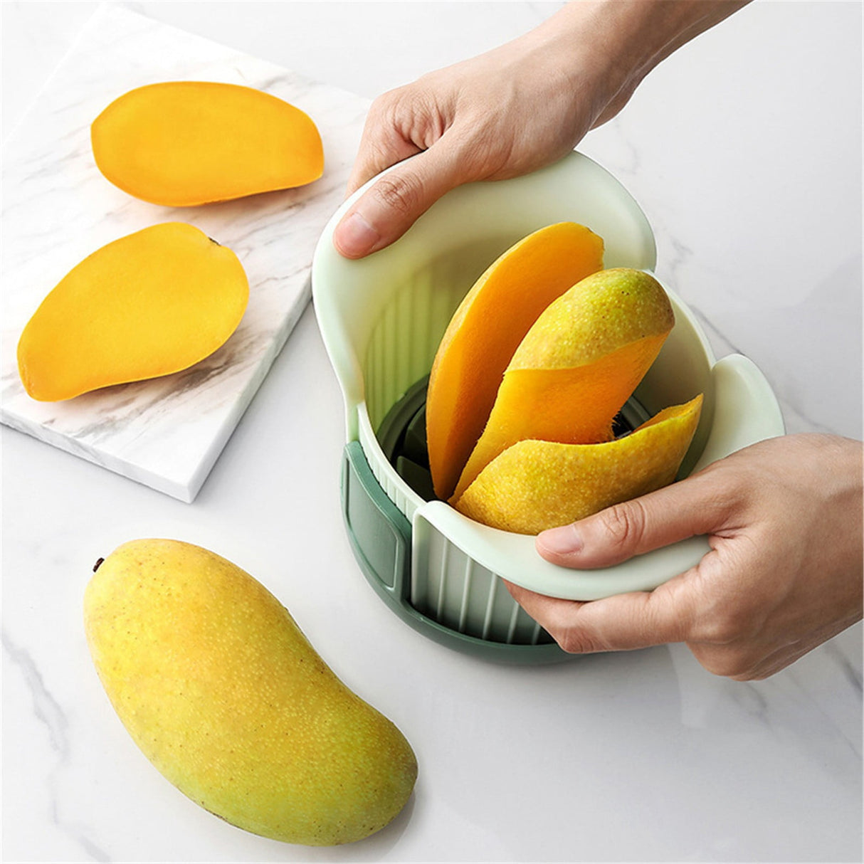 Apple Slicer, Heavy Duty Apple Corer and Slicer with Comfort Handles, 8-Slice Large Apple Slicer, with 1 Pcs Tomato & Fruit Cutting Blades, 1 Set Multisize Silver2