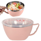 Plastic Soup Bowls with Handles, Microwave Safe Bowl with Lid, Microwavable Soup Mug with Lid, Large Soup Cups for Ramen Noodle Cereal, 1 Pcs, 5.91x3.14 5.91