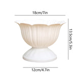 1.1L Thickened Round Bottom Plastic Flower Pot,18x13.5x18cm White Planter for Indoor and Outdoor Plants,Durable and Easy to Clean,Suitable for Various Decorative and Gardening Needs - Side View