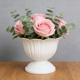 1.1L Thickened Round Bottom Plastic Flower Pot,18x13.5x18cm White Planter for Indoor and Outdoor Plants,Durable and Easy to Clean,Suitable for Various Decorative and Gardening Needs - 45-Degree Angle