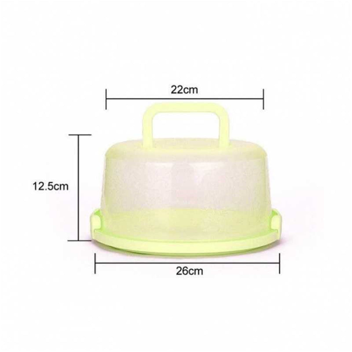 Portable Cake Storage Box, Transparent Plastic Cover with Snap Locks for Freshness, 26x22.5x13.5cm Airtight Container for Cupcakes or Snacks, Refrigerator-Safe and Odor-Proof Design Green