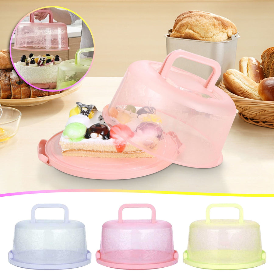 Portable Cake Storage Box, Transparent Plastic Cover with Snap Locks for Freshness, 26x22.5x13.5cm Airtight Container for Cupcakes or Snacks, Refrigerator-Safe and Odor-Proof Design Light Blue