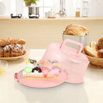 Portable Cake Storage Box, Transparent Plastic Cover with Snap Locks for Freshness, 26x22.5x13.5cm Airtight Container for Cupcakes or Snacks, Refrigerator-Safe and Odor-Proof Design Light Blue