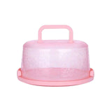 Portable Cake Storage Box, Transparent Plastic Cover with Snap Locks for Freshness, 26x22.5x13.5cm Airtight Container for Cupcakes or Snacks, Refrigerator-Safe and Odor-Proof Design Pink
