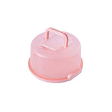 Portable Cake Storage Box, Transparent Plastic Cover with Snap Locks for Freshness, 26x22.5x13.5cm Airtight Container for Cupcakes or Snacks, Refrigerator-Safe and Odor-Proof Design Pink - Front View