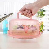 Portable Cake Storage Box, Transparent Plastic Cover with Snap Locks for Freshness, 26x22.5x13.5cm Airtight Container for Cupcakes or Snacks, Refrigerator-Safe and Odor-Proof Design Pink