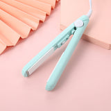 Mini Hair Curler, Mini Hair Curler For Short Hair, 2 In 1 Mini Curler And Hair Straightener, Mini Curling Iron 1/2 Inch Barrel Short Hair, Long-Lasting Effect, Multi Functional, 3d Heating Plate Blue