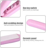 Mini Hair Curler, Mini Hair Curler For Short Hair, 2 In 1 Mini Curler And Hair Straightener, Mini Curling Iron 1/2 Inch Barrel Short Hair, Long-Lasting Effect, Multi Functional, 3d Heating Plate Pink - 45-Degree Angle