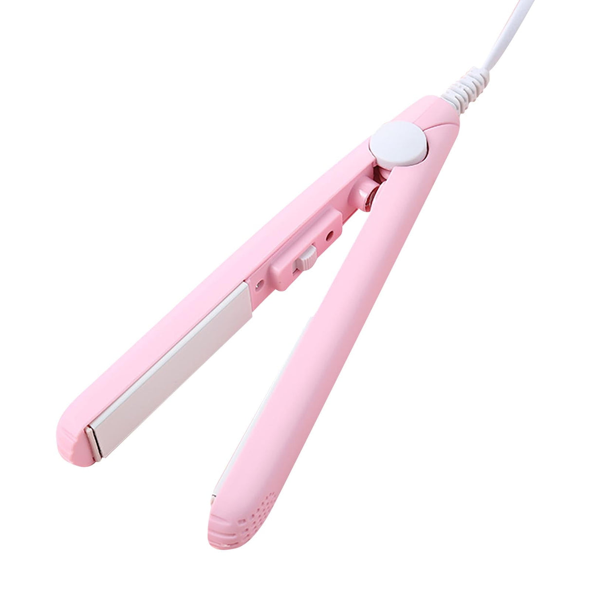 Mini Hair Curler, Mini Hair Curler For Short Hair, 2 In 1 Mini Curler And Hair Straightener, Mini Curling Iron 1/2 Inch Barrel Short Hair, Long-Lasting Effect, Multi Functional, 3d Heating Plate Pink