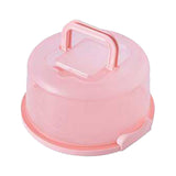 Clearance! Round Cake Carrier Cake Container With Lid And Handles, Large Cupcake Carrier Cake Keeper Sturdy Cupcake Box Cupcake Holder With Two Secure Side Closures Dishwasher Safe, Fresh Storage Pink