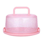 Clearance! Round Cake Carrier Cake Container With Lid And Handles, Large Cupcake Carrier Cake Keeper Sturdy Cupcake Box Cupcake Holder With Two Secure Side Closures Dishwasher Safe, Fresh Storage Pink