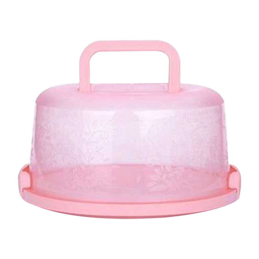 Clearance! Round Cake Carrier Cake Container With Lid And Handles, Large Cupcake Carrier Cake Keeper Sturdy Cupcake Box Cupcake Holder With Two Secure Side Closures Dishwasher Safe, Fresh Storage Pink