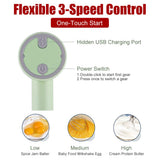 Blender Whisk - 2 in 1 Cordless Electric Blender, Portable Multifunctional Food Processor, Can Be Used to Mix Eggs, Whip Cream, Chop Garlic, Etc - 45-Degree Angle