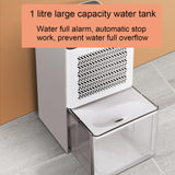 Dehumidifier - has a transparent 1-liter water tank, is quiet in use, and has an automatic shut-off function. It is suitable for indoor spaces such as basements, bathrooms, campers, and wardrobes. - Top-Down View