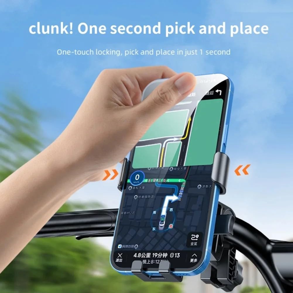 Universal Bicycle Phone Holder with 360 Degree Rotation and Secure Handlebar Mount for Bikes, Scooters and Motorcycles, Yellow