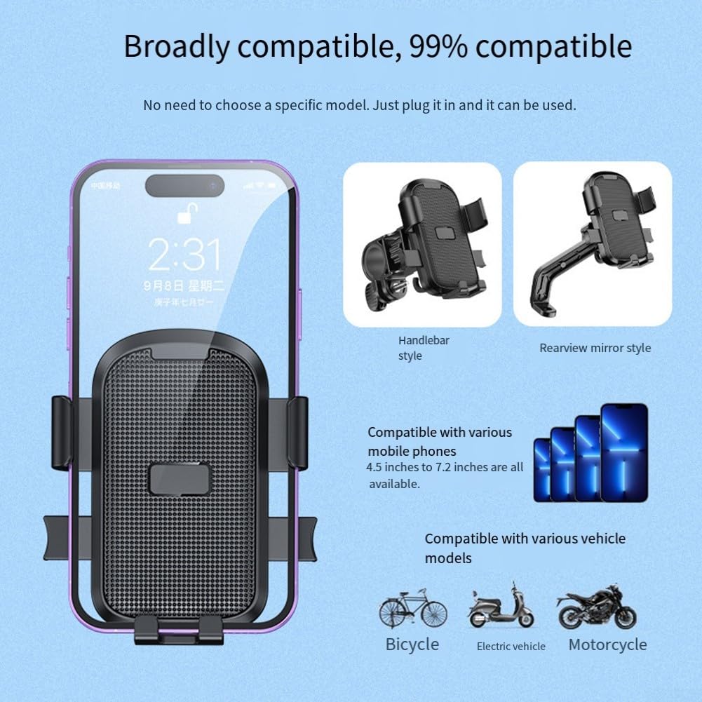 Universal Bicycle Phone Holder with 360 Degree Rotation and Secure Handlebar Mount for Bikes, Scooters and Motorcycles, Yellow