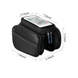 Bicycle Bag - Frame Bag - Bicycle Phone Holder - Top Tube Bag - Smartphone Holder - MTB Accessories - Road Bike - E-Bike - Waterproof - Touchscreen - Bicycle Accessories - Storage Bag - Bicycle Holder with Storage Space - Double Bag - Black - 1 piece