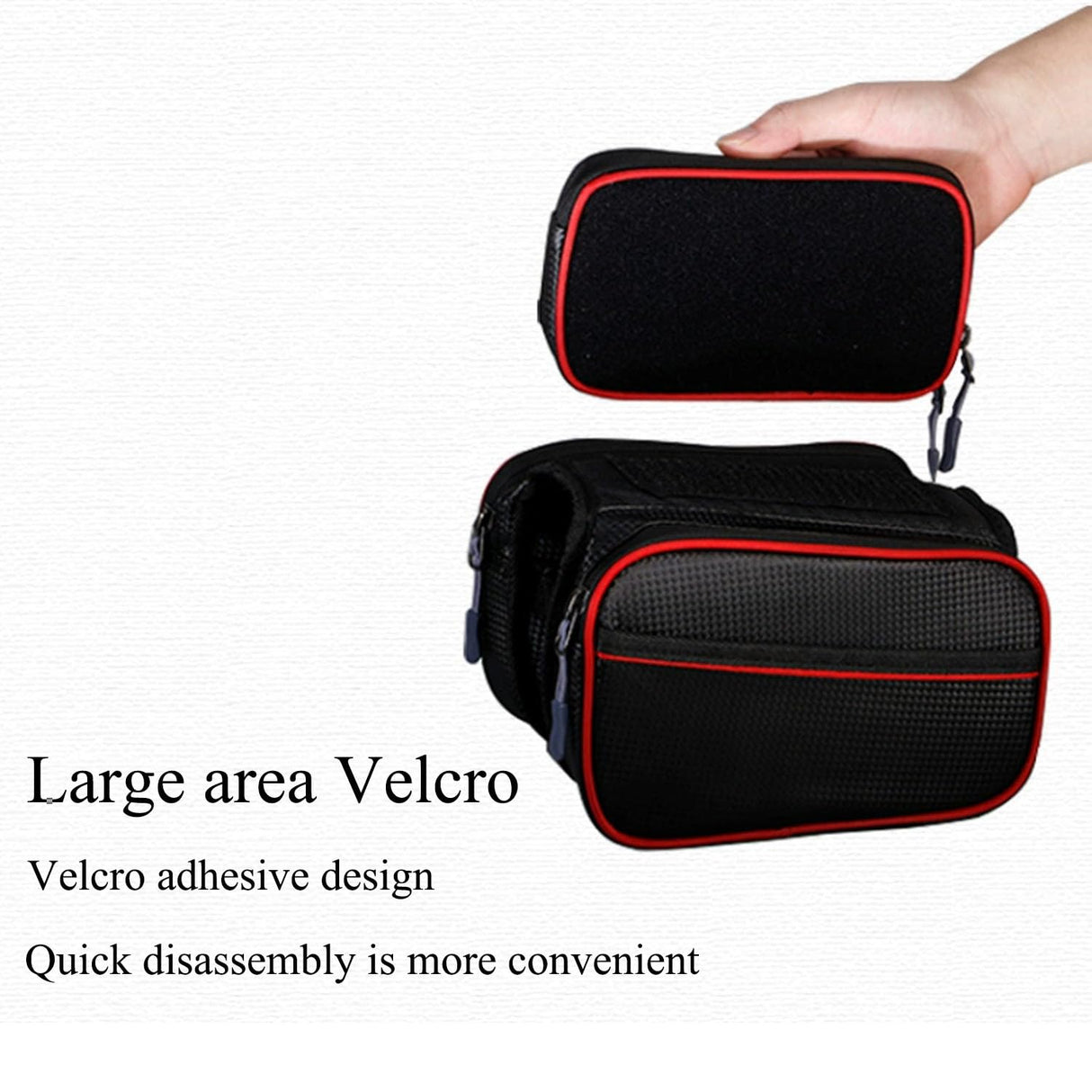 Bicycle Bag - Frame Bag - Bicycle Phone Holder - Top Tube Bag - Smartphone Holder - MTB Accessories - Road Bike - E-Bike - Waterproof - Touchscreen - Bicycle Accessories - Storage Bag - Bicycle Holder with Storage Space - Double Bag - Black - 1 piece
