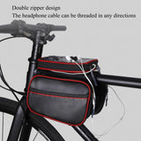 Bicycle Bag - Frame Bag - Bicycle Phone Holder - Top Tube Bag - Smartphone Holder - MTB Accessories - Road Bike - E-Bike - Waterproof - Touchscreen - Bicycle Accessories - Storage Bag - Bicycle Holder with Storage Space - Double Bag - Black - 1 piece - Rear View