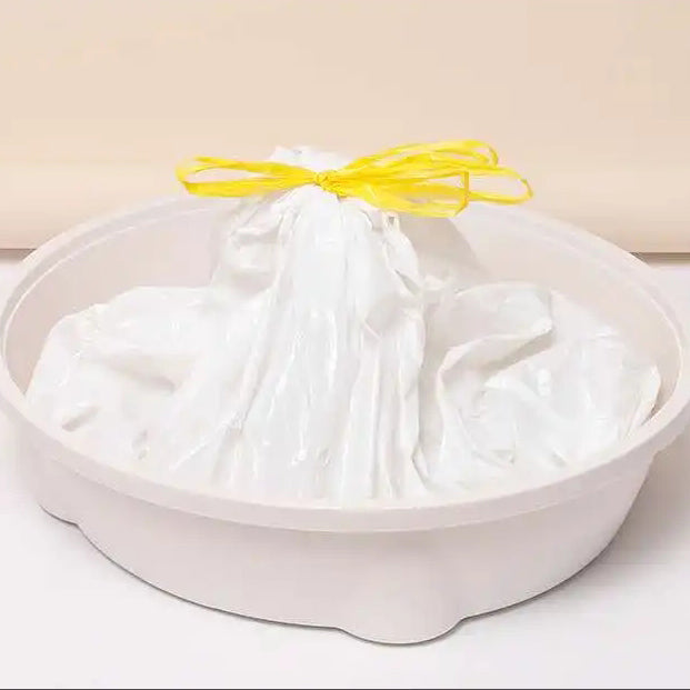Cat Litter Bags - Cat Litter Liner - Cat Litter Bags - With Drawstring - Extra Strong - Cat Litter Bags - Hygiene - Leakproof - Thick Plastic Bags - Cat Accessories - Cleaning - Universal - Large Size - Tear-resistant - White - 3 pieces
