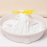 Cat Litter Bags - Cat Litter Liner - Cat Litter Bags - With Drawstring - Extra Strong - Cat Litter Bags - Hygiene - Leakproof - Thick Plastic Bags - Cat Accessories - Cleaning - Universal - Large Size - Tear-resistant - White - 3 pieces - Side View