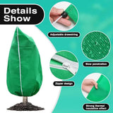 Winter Plant Cover - Protective Cover - Frost Protection - Plant Cover - Fleece - Olive Tree Cover - Palm Tree Protection - With Zipper and Drawstring - Breathable Material - Winter Protection - Cold Resistant - Garden Plants - Green - Frost Cover - 1 Pie - Rear View