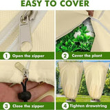 Winter Plant Cover - Protective Cover - Frost Protection - Plant Cover - Fleece - Olive Tree Cover - Palm Tree Protection - With Zipper and Drawstring - Breathable Material - Winter Protection - Cold Resistant - Garden Plants - Green - Frost Cover - 1 Pie - Close-Up Angle