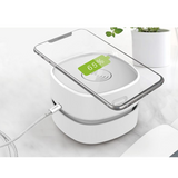 Desk Vacuum Cleaner - Mini Vacuum Cleaner - Table Vacuum Cleaner - Handheld Vacuum Cleaner - Wireless Charger - 2 in 1 - USB Rechargeable - Portable Vacuum Cleaner - Desk Accessories - Gadget - Keyboard Cleaner - Compact - Phone Charger - White - 1 Piece