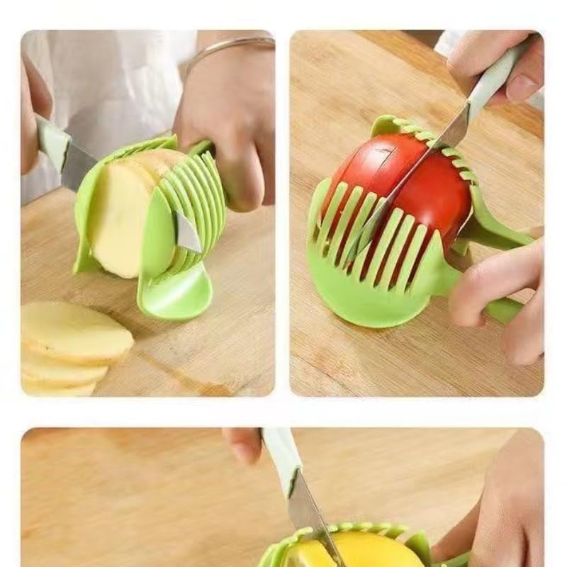 Onion Cutter - Tomato Cutter - Vegetable Cutter - Onion Comb - Cutting Aid - Potato Cutter - Kitchen Accessories - Lemon Cutter - Vegetable Holder - Fruit Cutter - Handy Kitchen Tools - Cutting Tools - Green - 1 Piece