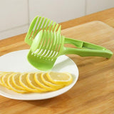 Onion Cutter - Tomato Cutter - Vegetable Cutter - Onion Comb - Cutting Aid - Potato Cutter - Kitchen Accessories - Lemon Cutter - Vegetable Holder - Fruit Cutter - Handy Kitchen Tools - Cutting Tools - Green - 1 Piece - Top-Down View