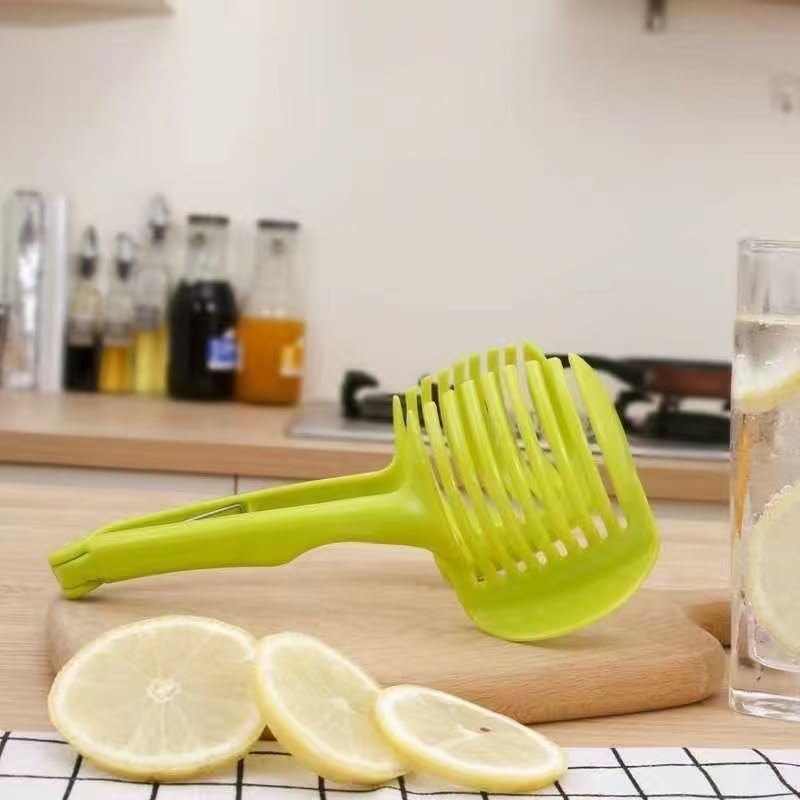 Onion Cutter - Tomato Cutter - Vegetable Cutter - Onion Comb - Cutting Aid - Potato Cutter - Kitchen Accessories - Lemon Cutter - Vegetable Holder - Fruit Cutter - Handy Kitchen Tools - Cutting Tools - Green - 1 Piece