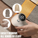 Lint Remover - Lint Trimmer - Lint Remover - Electric Lint Remover - Clothes Roller - Lint Brush - Rechargeable - LED Display - Cordless - Clothes Shaving - Lint Removal - Wool Comb - Beige - 1 Piece