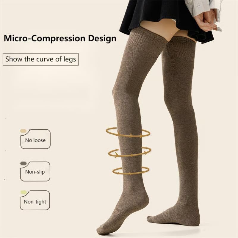 Overknee Socks Women - Knee Socks - Long Socks - Thigh High Socks - Leg Warmers - Winter Socks - Stockings - High Socks - Cotton Socks - Warm Socks - Long Knee Socks - Legwear - Women's Socks - House Socks - Multicolor - 5 Pairs