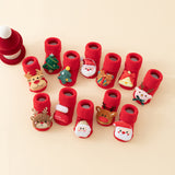 Baby Christmas Socks - Non-Slip Baby Socks - Warm House Socks - First Christmas - Santa Claus - Reindeer - Christmas Tree - Christmas Boots - Winter Booties - Maternity Gift - Christmas Clothes - Cotton Socks - Non-Slip Sole - Christmas Gift - Red Mix - 6 - Close-Up Angle