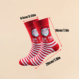 Christmas Socks - Ugly Christmas Socks - Funny Socks - Santa Claus - Reindeer - Snowman - Snowflake - Printed Socks - Christmas Gift - Women's Socks - Men's Socks - Cotton - Winter Socks - Christmas Clothing - Multicolor - 6 Pairs