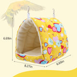 Bird Hammock - Sleeping Nest Bird - Bird Tent - Bird Cage Accessories - Parrot Toys - Parakeet Toys - Hammock - Plush House - Lovebird - Cockatiel - Canary - Sleeping Bag - Yellow - 1 Piece - Front View