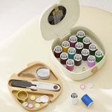 Sewing Kit - Sewing Box - Sewing Thread - Sewing Supplies - Haberdashery - Travel Sewing Kit - Sewing Kit - Sewing Accessories - Clothing Repair Kit - Needles and Thread - Needle and Thread - Measuring Tape - Crafts - Sewing Case - Starter Kit - Beige - 1