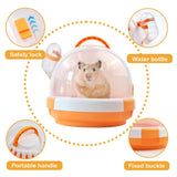 Hamster Cage - Rodent Transport Box - Hamster Cage - Travel Basket - Transport Box - Mouse Cage - Dwarf Hamster - With Drinking Bottle - Gerbil - Guinea Pig - Rat Cage - Portable Cage - Pet Supplies - Orange - 1 Piece - Top-Down View