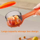 Vegetable Peeler with Collecting Tray, Stainless Steel Fruit and Potato Peeler for Cucumbers, Apples and Carrots, Orange