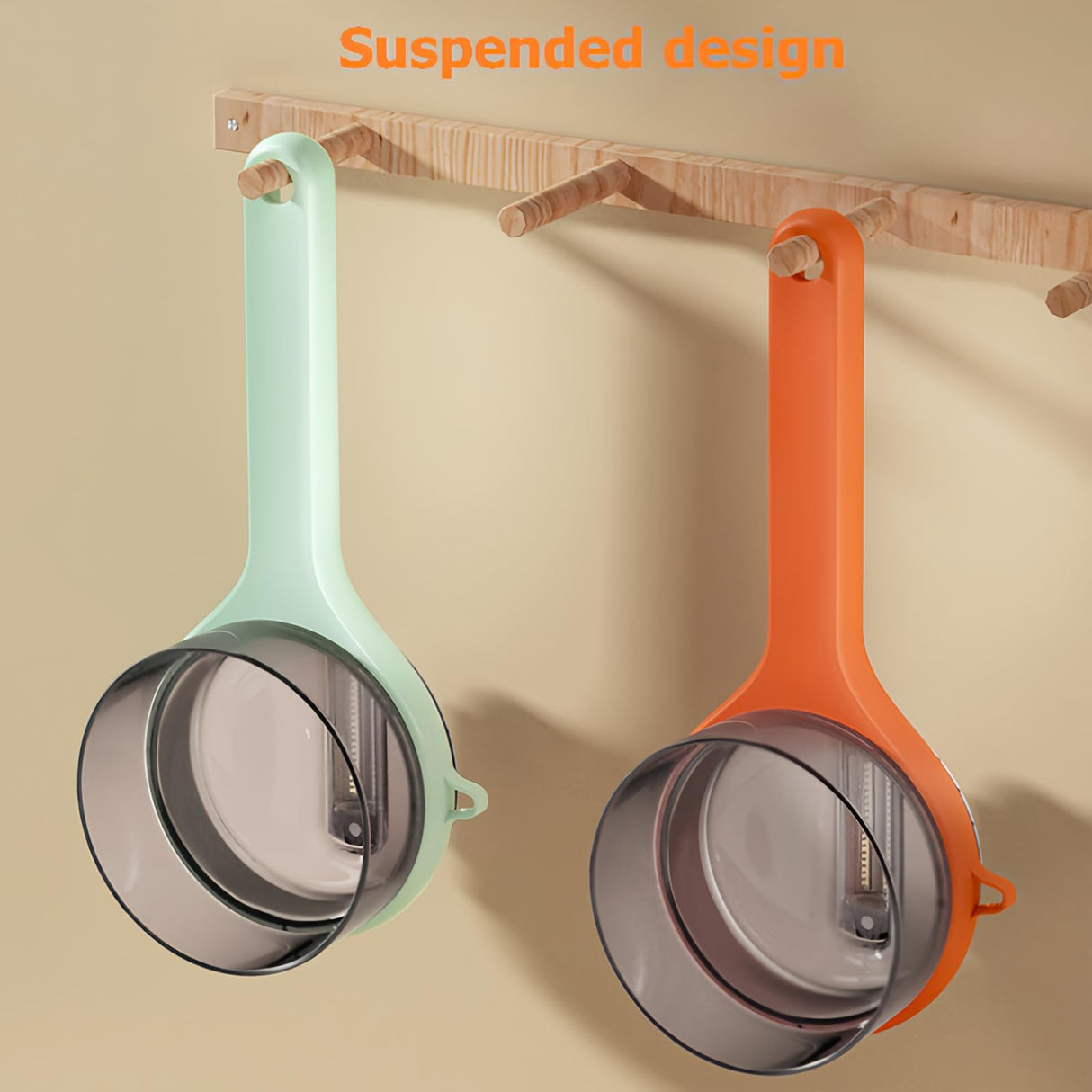 Vegetable Peeler with Collecting Tray, Stainless Steel Fruit and Potato Peeler for Cucumbers, Apples and Carrots, Orange