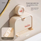 Soap Dish - Soap Holder - Soap Box with Lid - Shower Organizer - Bathroom Accessories - Soap Rack - Shower Tray - Soap Bowl - No Drilling - Self-Adhesive - Bathroom Rack - Sponge Holder - Soap Bowl Shower - Double - Wall Mount - Gray - 1 Piece