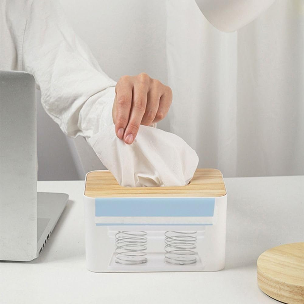10 pcs Tissue Box Spring - Tissue Holder - Tissue Box Lift - Tissue Box Base Support - Tissue Dispenser - Spring Holder - Napkin Holder - Tissue Storage Box - Bathroom Organizer - Toilet Accessories - Kitchen Gadget - White - 1 Piece